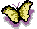 Бабочка машет желтыми крыльями